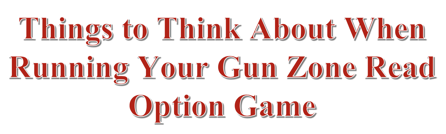 Zone Read Option Game - Football Toolbox