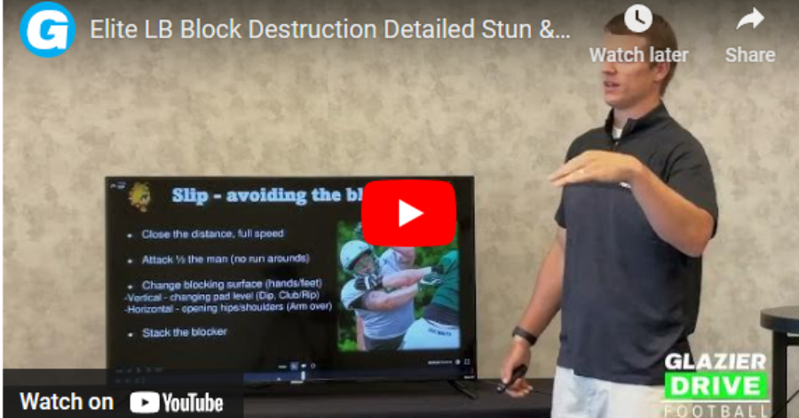 Elite LB Block Destruction Detailed Stun & Slip Techniques - Football ...